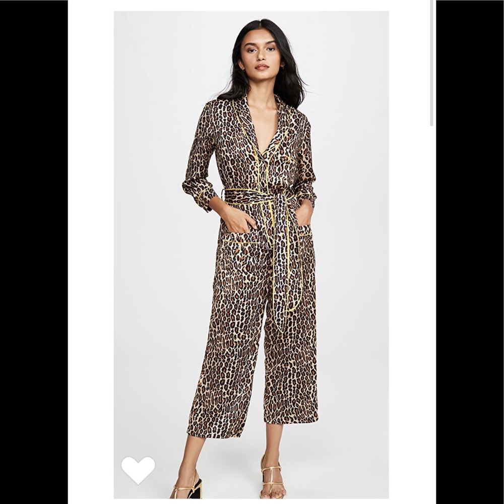 LE SUPERBE BEATNIK LEOPARD CROPPED JUMPSUIT SIZE 10 NEW WITH TAGS
